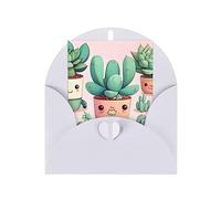 KFLDYOASCBVN Lovely Succulent Plants Elegant Pearl Paper Holiday Greeting Card For Christmas, Blessing Cardï¼ŒBirthday, Valentine'S Day, And More