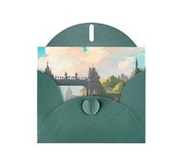 KFLDYOASCBVN Outside The Castle Gate Elegant Pearl Paper Holiday Greeting Card For Christmas, Blessing Cardï¼ŒBirthday, Valentine'S Day, And More