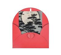 KFLDYOASCBVN Pine Tree Under The Moon Elegant Pearl Paper Holiday Greeting Card For Christmas, Blessing Cardï¼ŒBirthday, Valentine'S Day, And More