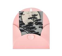 KFLDYOASCBVN Pine Tree Under The Moon Elegant Pearl Paper Holiday Greeting Card For Christmas, Blessing Cardï¼ŒBirthday, Valentine'S Day, And More