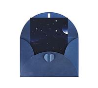 KFLDYOASCBVN Serene Blue Night View Elegant Pearl Paper Holiday Greeting Card For Christmas, Blessing Cardï¼ŒBirthday, Valentine'S Day, And More