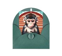 KFLDYOASCBVN The Silent Monkey Elegant Pearl Paper Holiday Greeting Card For Christmas, Blessing Cardï¼ŒBirthday, Valentine'S Day, And More