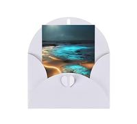 KFLDYOASCBVN View Under The Moon Elegant Pearl Paper Holiday Greeting Card For Christmas, Blessing Cardï¼ŒBirthday, Valentine'S Day, And More