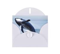 KFLDYOASCBVN Whales At Sea Elegant Pearl Paper Holiday Greeting Card For Christmas, Blessing Cardï¼ŒBirthday, Valentine'S Day, And More
