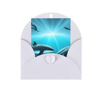 KFLDYOASCBVN Whales Under The Sea Elegant Pearl Paper Holiday Greeting Card For Christmas, Blessing Cardï¼ŒBirthday, Valentine'S Day, And More