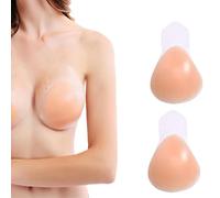 KFLY Silicone Adhesive Bra Strapless Push Up Breast Lift Invisible Bras Reusable Sticky Pasties Nipple Covers for Wedding Evening Backless Dress (UK, Alpha, L, Regular, Regular, Nude Colour)
