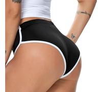 KFLY Women Low Waisted Ruched Booty Shorts Butt Lifting Scrunch Hot Pants for Workout Gym Yoga Cycling Running Stretchy Seamless Mini Boxer Short Panties (UK, Alpha, M, Regular, Regular, Style A)