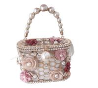 KFMON 18 * 12CM Flower Rhinestone Bucket Bag Pearl Bridal Dolly Bag Pearl Evening Bag Bridal Wedding Bag Handbag Bridesmaid Clutch Bags For Wedding