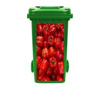 KFMON 2Pieces Large Vegetable Dustbin Stickers, Self Adhesive Wheelie Bin Stickers, Waterproof Bin Decal, for Garden Outdoor, Wall Decoration