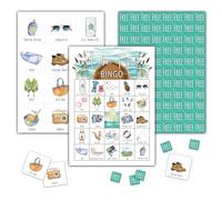 KFNER Lake Trip Bingo Games - Camping Party Bingo Card - 24 Players Bingo Game Set for Adult Family Friends Colleagues - School Classroom Outdoor Activities - Nature Party Favors Supplies -C10