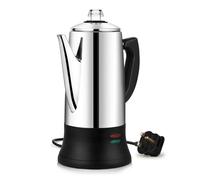 KFO 12-Cup (1.2L) Electric Coffee Percolator - CE Certified Percolator Coffee Maker with 360° Rotating Base & Anti-Slip Design | Heat-Resistant Glass Lid & Cordless Server for Home/Office Use