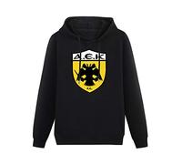 kfr Long Sleeve Hooded Sweatshirt Man'S Aek Athens Logo Render Artist Cotton Blend Hoody Black