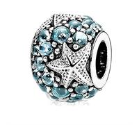 KFRS 2025 Summer Oceanic Starfish Charms with Cubic Zirconia 100% 925 Sterling Silver Charm DIY Beads Fits for Pandora Bracelet DIY Making Jewelry (Bead)
