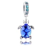 KFRS As shown in figure 2025 Summer Blue Murano Glass Sea Turtle Dangle Bead DIY Fits for Original P-DIY Bracelets Charm Fashion Jewelry (Turtle)