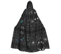 KFRXXZQB Abstract Science Chemistry Illustration 3D -Print Adults Halloween Cloak Hooded - Full Print Gothic Cape For Festivals, Larp Events & Themed Parties With Machine Washable Fabric