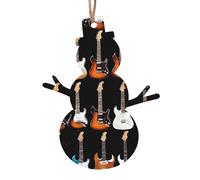 KFRXXZQB Art Guitar Pattern -Print Handcrafted Wooden Christmas Ornaments - Double-Sided Printed Hanging Decor For Tree Home Gifts. 2PCS