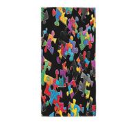 KFRXXZQB Autism Awareness Puzzle Pieces Heart -Print Long Towel 12x24 Inches, 13.8x27.5 Inches | Soft, Absorbent, Quick-Dry | For Beach, Pool, Travel, Gym | Lightweight.
