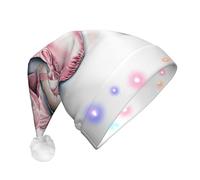 KFRXXZQB Ballet Dancer -Print Adult Plush Christmas Hat Led Lights Light-Up Santa Hat For Parties Events Soft, Washable Design For Holiday Gatherings Family Celebrations.