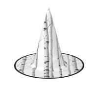 KFRXXZQB Birch Tree -Print Full Coverage Halloween Hat - Packable Witch Headwear For Festivals, Larp & Parties 1 PC