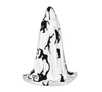 KFRXXZQB Black Gibbon Monkey -Print Youth Hooded Cape - Adjustable Printed Cloak For Halloween Events, School Theatre & Costumes S