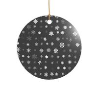 KFRXXZQB Black & White Big Snow -Print Acrylic Pendant Golden Lanyard - Customizable High-Clarity Ornament For Christmas & Wedding Deco.
