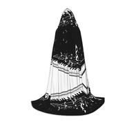 KFRXXZQB Black White Music Note -Print Youth Hooded Cape - Adjustable Printed Cloak For Halloween Events, School Theatre & Costumes L