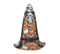 KFRXXZQB Chef Pizza -Print Youth Hooded Cape - Adjustable Printed Cloak For Halloween Events, School Theatre & Costumes L