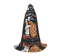 KFRXXZQB Chef Pizza -Print Youth Hooded Cape - Adjustable Printed Cloak For Halloween Events, School Theatre & Costumes M