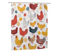 KFRXXZQB Chicken Pattern -Print Shower Curtain 60x72 Inche Waterproof Polyester Fabric Bathroom Set With Hooks For Bathtub Modern Luxury.Plastic