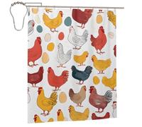 KFRXXZQB Chicken Pattern -Print Shower Curtain 60x72 Inche Waterproof Polyester Fabric Bathroom Set With Hooks For Bathtub Modern Luxury.Iron