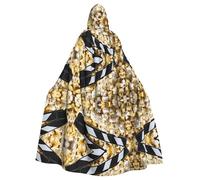 KFRXXZQB Cinema Movie Clapboard And Popcorn -Print Adult Halloween Cloak - Adjustable Hooded Cape For Parties, Gothic Events & Festivals, Machine Washable Value Option