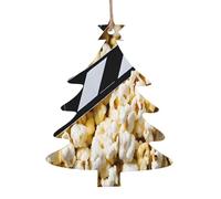 KFRXXZQB Cinema Movie Clapboard And Popcorn -Print Handcrafted Wooden Christmas Ornaments - Double-Sided Printed Hanging Decor For Tree Home Gifts. 2PCS