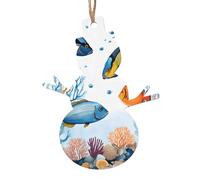 KFRXXZQB colorful fish in the sea -Print Handcrafted Wooden Christmas Ornaments - Double-Sided Printed Hanging Decor For Tree Home Gifts. 2PCS