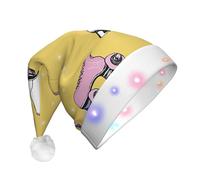KFRXXZQB Colorful Roller Skates -Print Adult Plush Christmas Hat Led Lights Light-Up Santa Hat For Parties Events Soft, Washable Design For Holiday Gatherings Family Celebrations.
