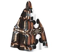 KFRXXZQB Cowboy Black Hat Western Boots -Print Adults Halloween Cloak Hooded - Full Print Gothic Cape For Festivals, Larp Events & Themed Parties With Machine Washable Fabric
