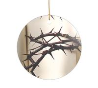 KFRXXZQB Crown of thorns -Print Acrylic Pendant Golden Lanyard - Customizable High-Clarity Ornament For Christmas & Wedding Deco.