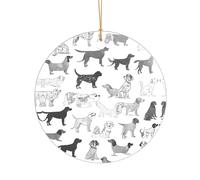 KFRXXZQB Cute Dachshund Dog -Print Acrylic Pendant Golden Lanyard - Customizable High-Clarity Ornament For Christmas & Wedding Deco.