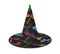 KFRXXZQB Cute Dragonfly -Print Full Coverage Halloween Hat - Packable Witch Headwear For Festivals, Larp & Parties 2 PCS