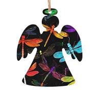 KFRXXZQB Cute Dragonfly -Print Handcrafted Wooden Christmas Ornaments - Double-Sided Printed Hanging Decor For Tree Home Gifts. 2PCS