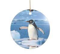 KFRXXZQB Cute Penguin -Print Acrylic Pendant Golden Lanyard - Customizable High-Clarity Ornament For Christmas & Wedding Deco.