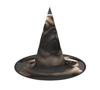 KFRXXZQB Cute Pretty Pug Dog -Print Full Coverage Halloween Hat - Packable Witch Headwear For Festivals, Larp & Parties 1 PC