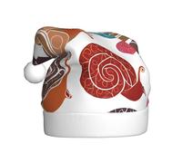 KFRXXZQB Cute Snail -Print Adult Plush Christmas Hats - Festive Santa Hats For Adults - Lightweight & Comfortable Christmas Gatherings, Parties Holiday Celebrations.