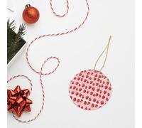KFRXXZQB Cute strawberry -Print Round Aluminum Pendants - Customizable Double-Sided Print, 0.8mm Thin Gold Cord For Christmas.