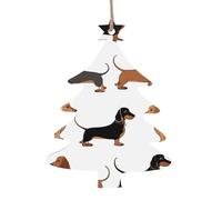 KFRXXZQB Dachshund Weiner Pet Dogs -Print Handcrafted Wooden Christmas Ornaments - Double-Sided Printed Hanging Decor For Tree Home Gifts. 2PCS