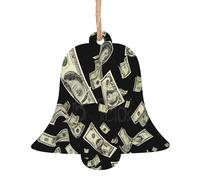 KFRXXZQB Dollar Sign Money -Print Handcrafted Wooden Christmas Ornaments - Double-Sided Printed Hanging Decor For Tree Home Gifts. 2PCS