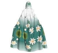 KFRXXZQB Dragonfly Water Lily -Print Adult Halloween Cloak - Adjustable Hooded Cape For Parties, Gothic Events & Festivals, Machine Washable Value Option