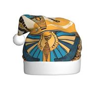 KFRXXZQB Egyptian Scarab -Print Adult Plush Christmas Hats - Festive Santa Hats For Adults - Lightweight & Comfortable Christmas Gatherings, Parties Holiday Celebrations.