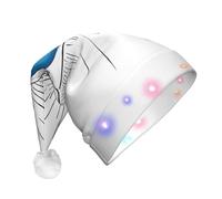 KFRXXZQB Evil eye -Print Adult Plush Christmas Hat Led Lights Light-Up Santa Hat For Parties Events Soft, Washable Design For Holiday Gatherings Family Celebrations.