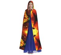 KFRXXZQB Firefighter Fireman Flame -Print Adult Halloween Cloak - Adjustable Hooded Cape For Parties, Gothic Events & Festivals, Machine Washable Value Option