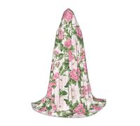 KFRXXZQB Flowers -Print Youth Hooded Cape - Adjustable Printed Cloak For Halloween Events, School Theatre & Costumes M